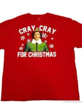 ELF Movie "Cray-Cray For Christmas" Short Sleeve Tee size Small